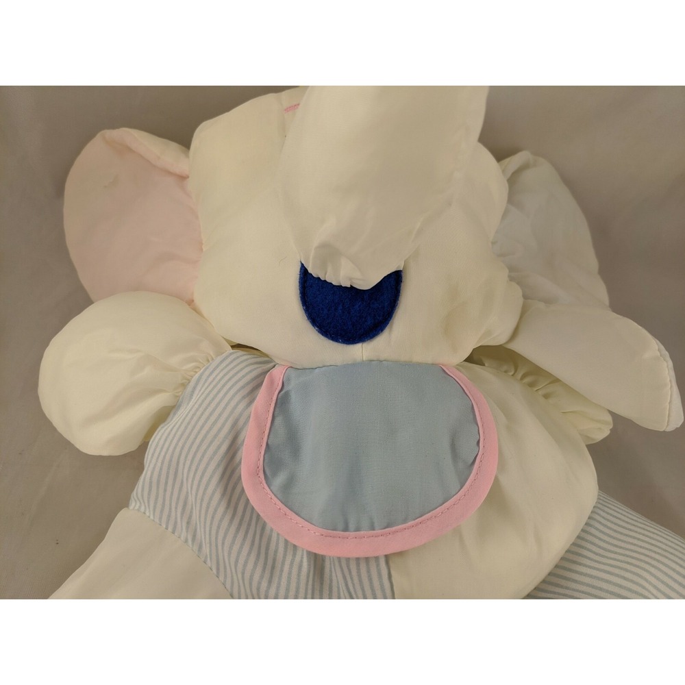 White Elephant Rattle Plush Nylon 12 Inch Stuffed Animal Toy - Picture 5 of 8
